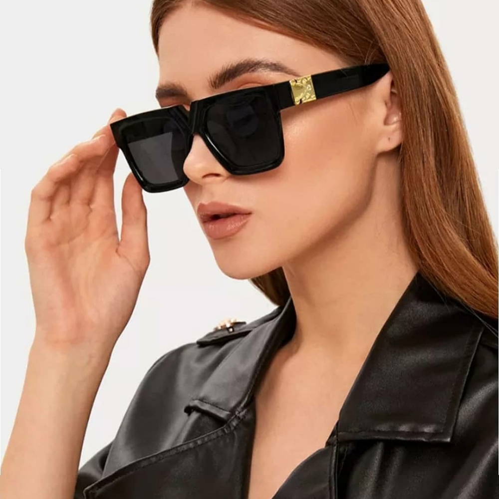 Black Sunglasses with Gold Sides NEW